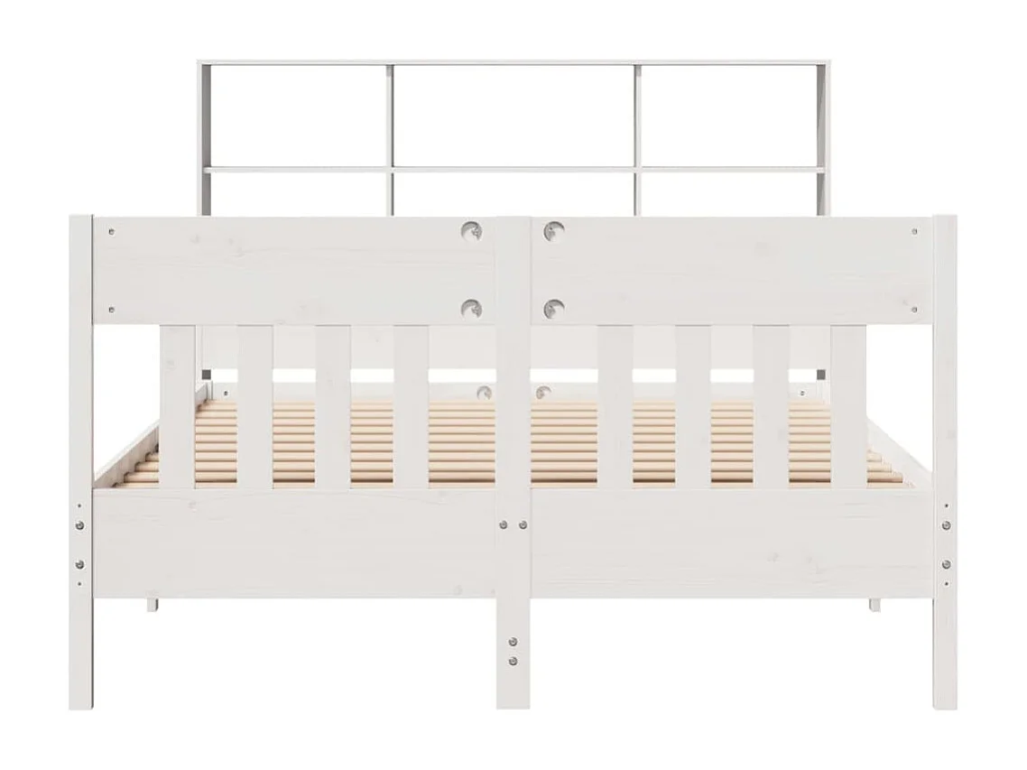 Cadre de lit sans matelas blanc 140x190 cm bois de pin massif