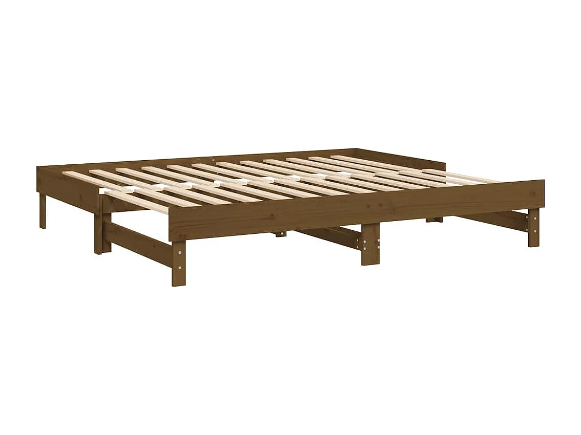 Lit coulissant sans matelas marron miel 2x(100x200) cm