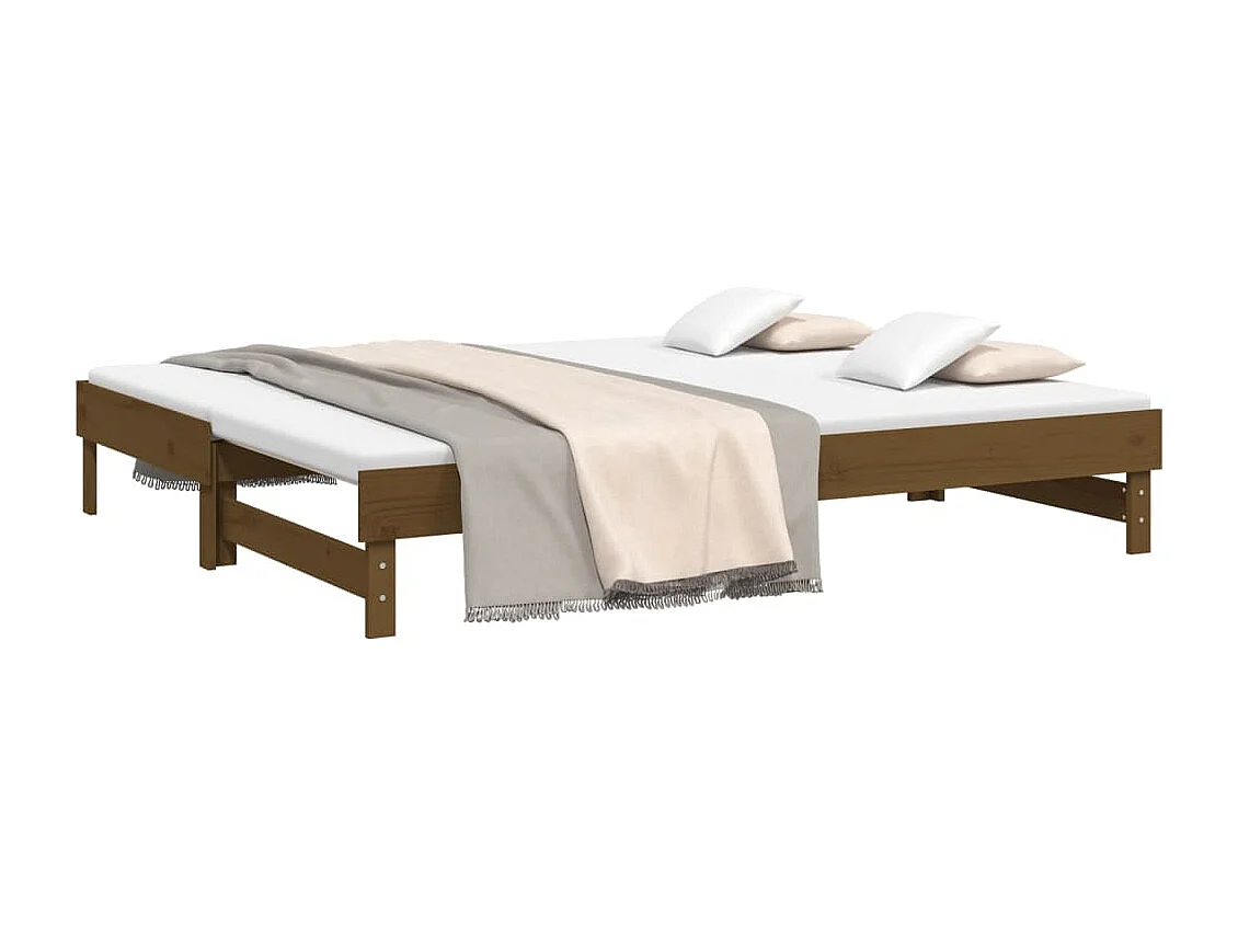 Schuifbed zonder matras honingbruin 2x(100x200) cm