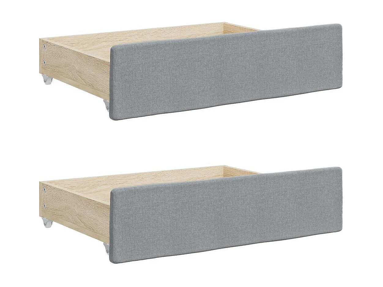 Lit de jour avec gigogne et tiroirs sans matelas 90x200 cm