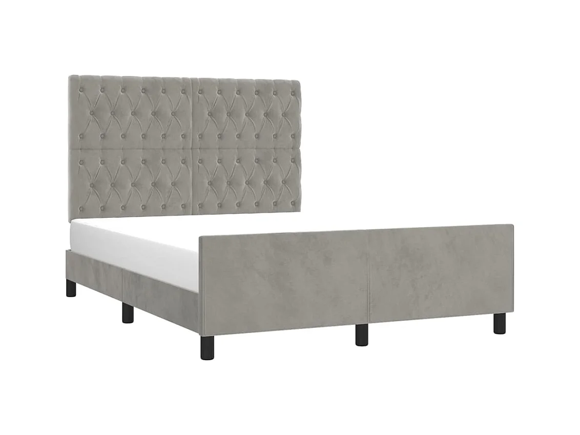 Bedframe zonder matras lichtgrijs 140x200 cm fluweel