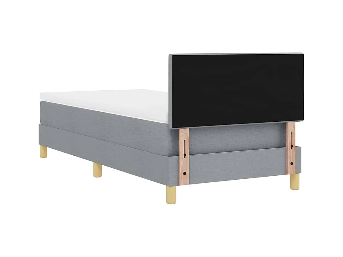 Boxspringbed met matras Lichtgrijs 90 x 190 cm stof