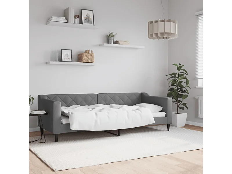 Lit de repos sans matelas gris foncé 80x200 cm tissu