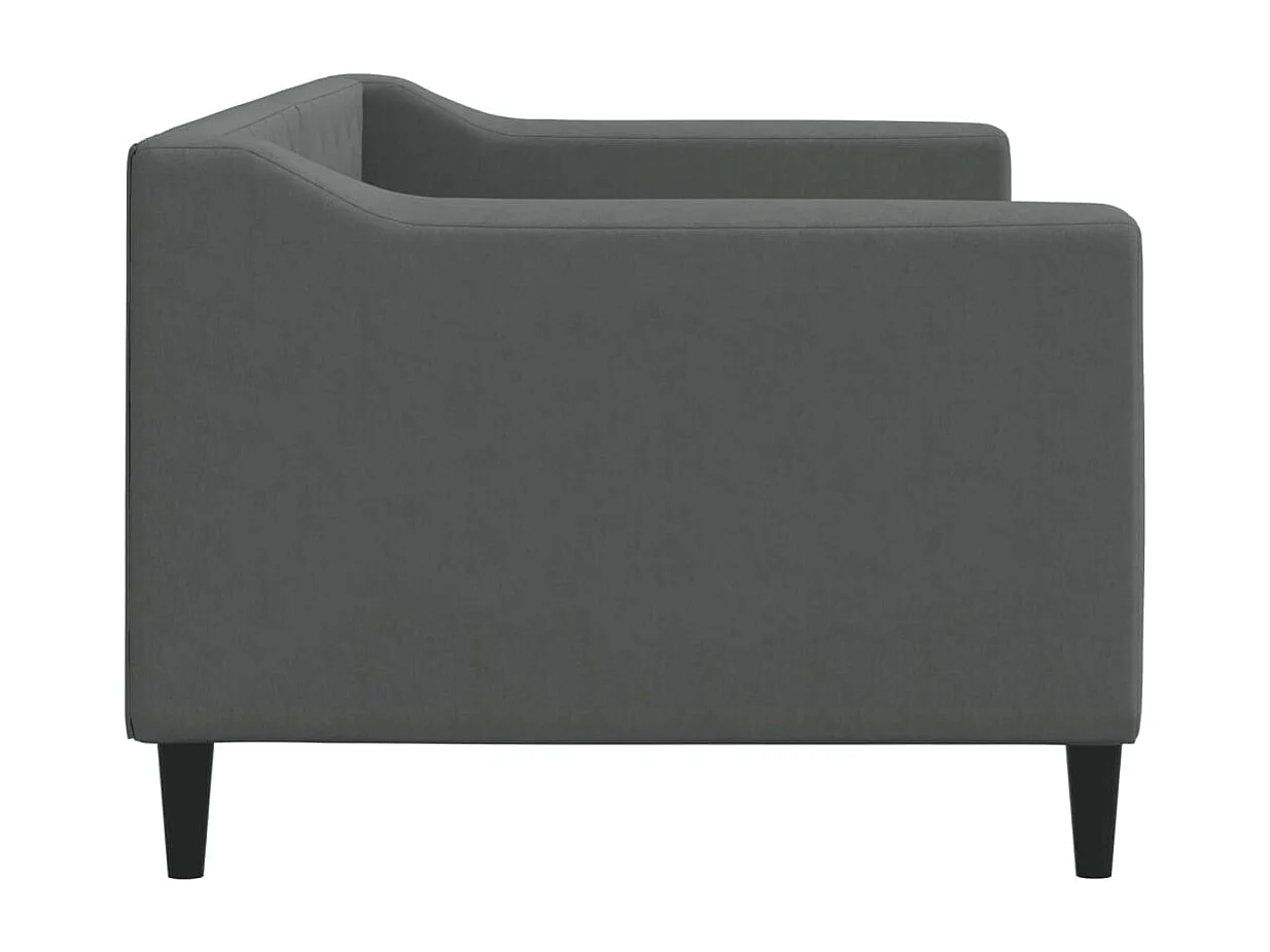Divano letto senza materasso grigio scuro 80x200 cm tessuto