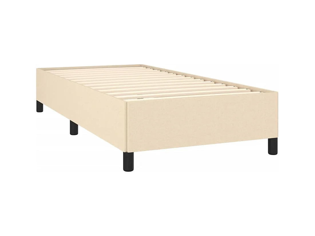 Cadre de lit sans matelas crème 80x200 cm tissu