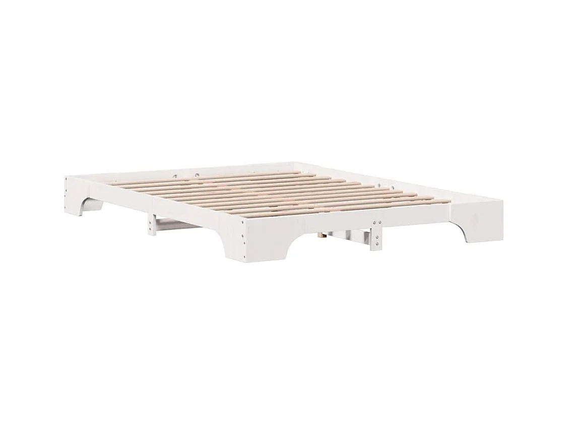 Cadre de lit Blanc 160 x 200 cm Bois massif en pin