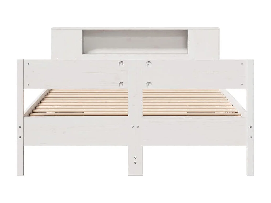 Cama biblioteca sin colchón blanca 120x190 cm madera maciza de pino
