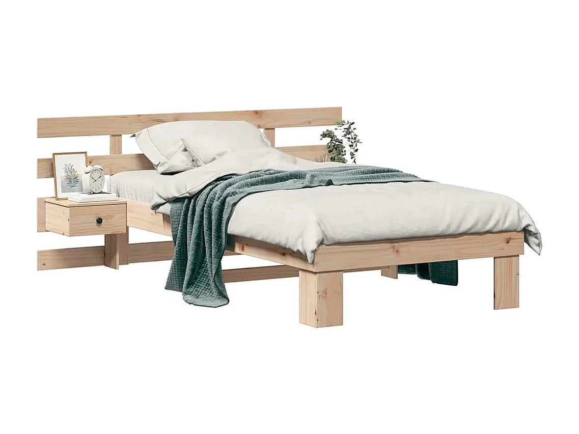 Cadre de lit avec tiroir Marron 80 x 200 cm Bois massif en pin