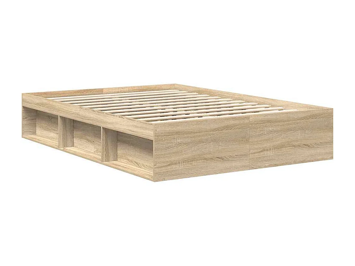 Estructura de cama sin colchón roble Sonoma 120x200 cm