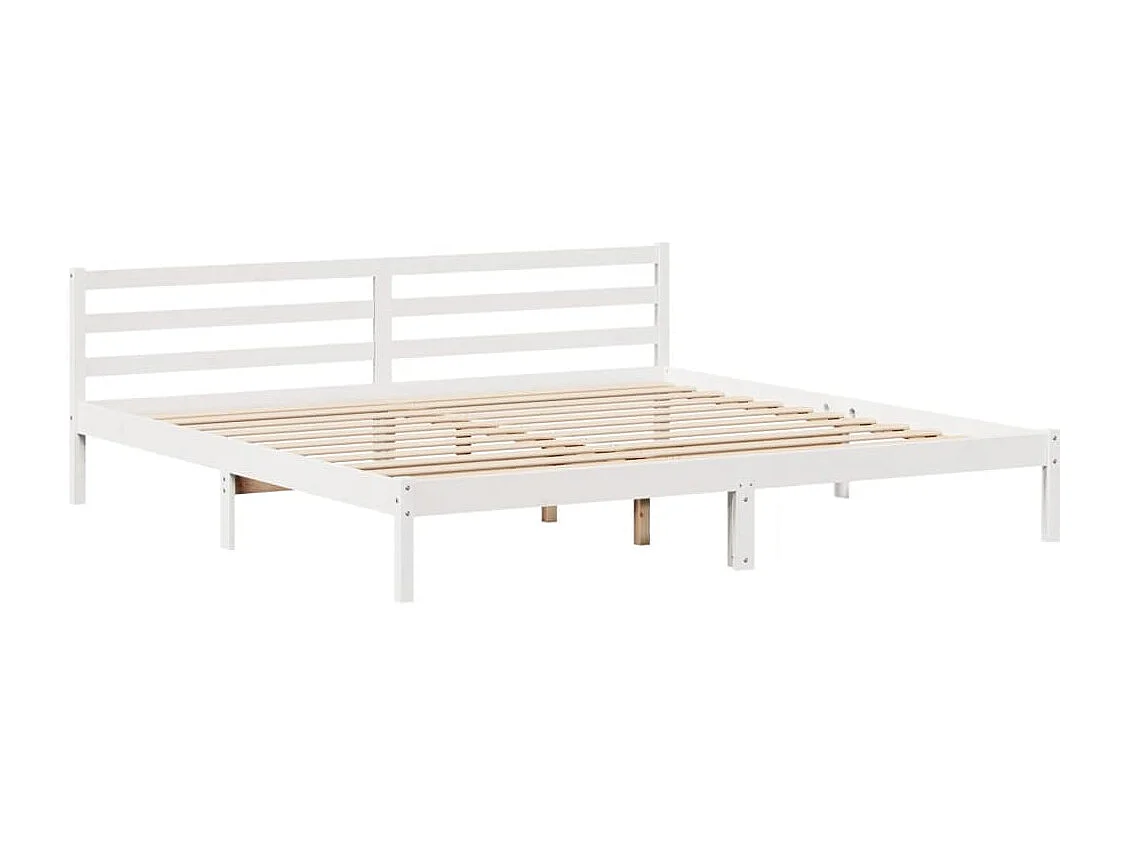 Cama librería blanca sin colchón 200x200 cm madera maciza de pino