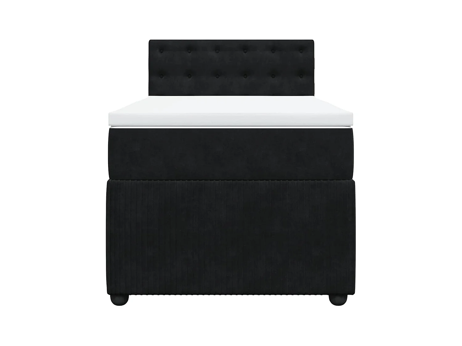 Rete a doghe con materasso Nero 100x200 cm Velluto