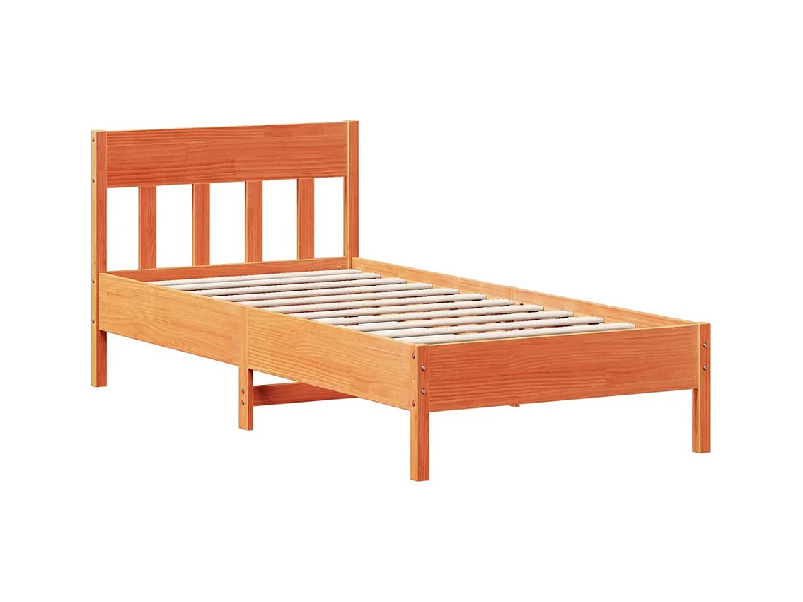 Bedframe zonder matras bruin gewaxt 75x190 cm massief grenenhout
