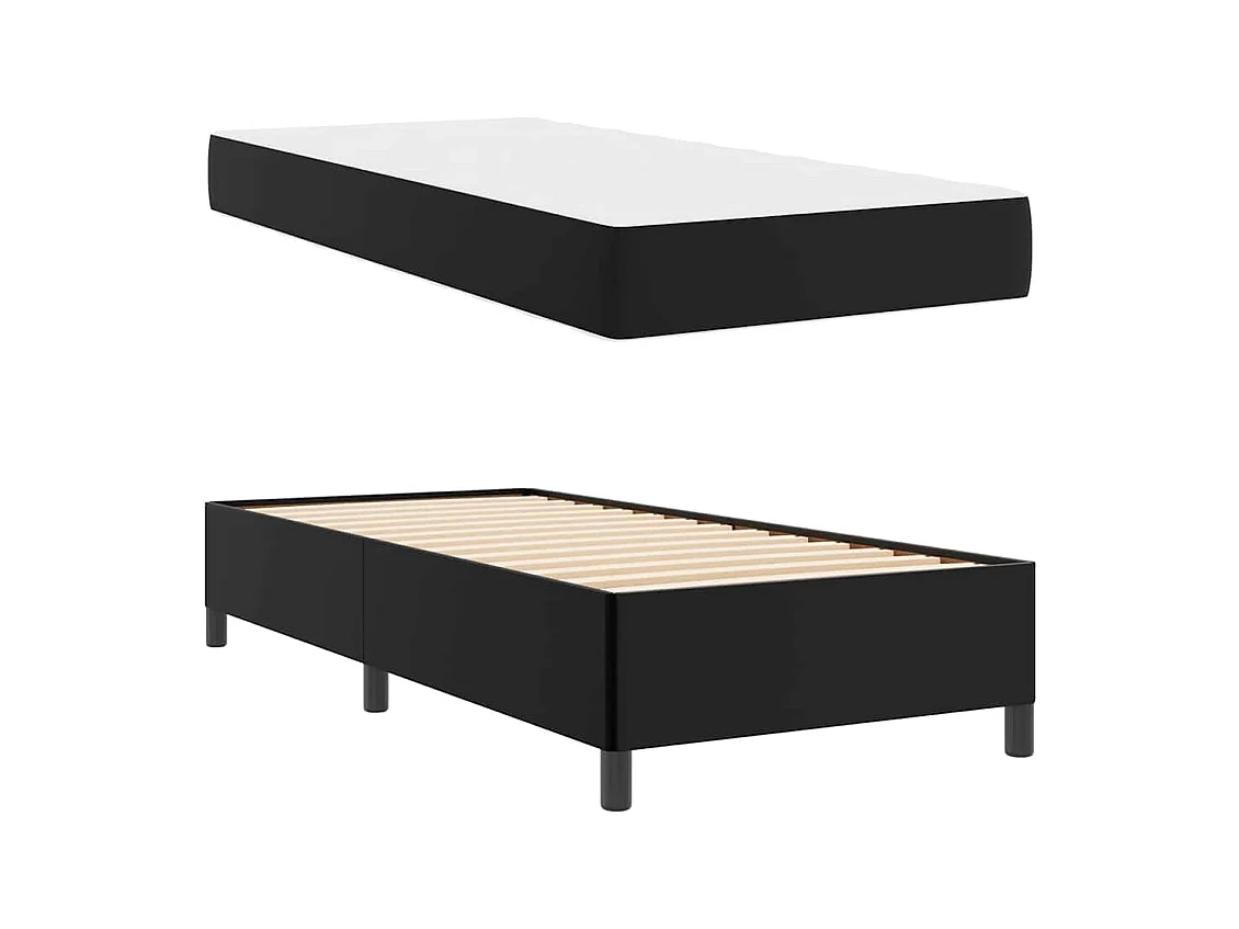 Cadre de lit avec matelas Noir 100 x 200 cm Faux cuir
