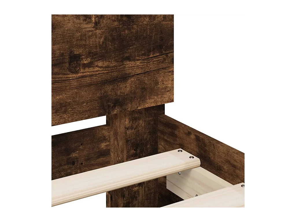 Bedframe met LED zonder matras gerookt eiken 180x200 cm
