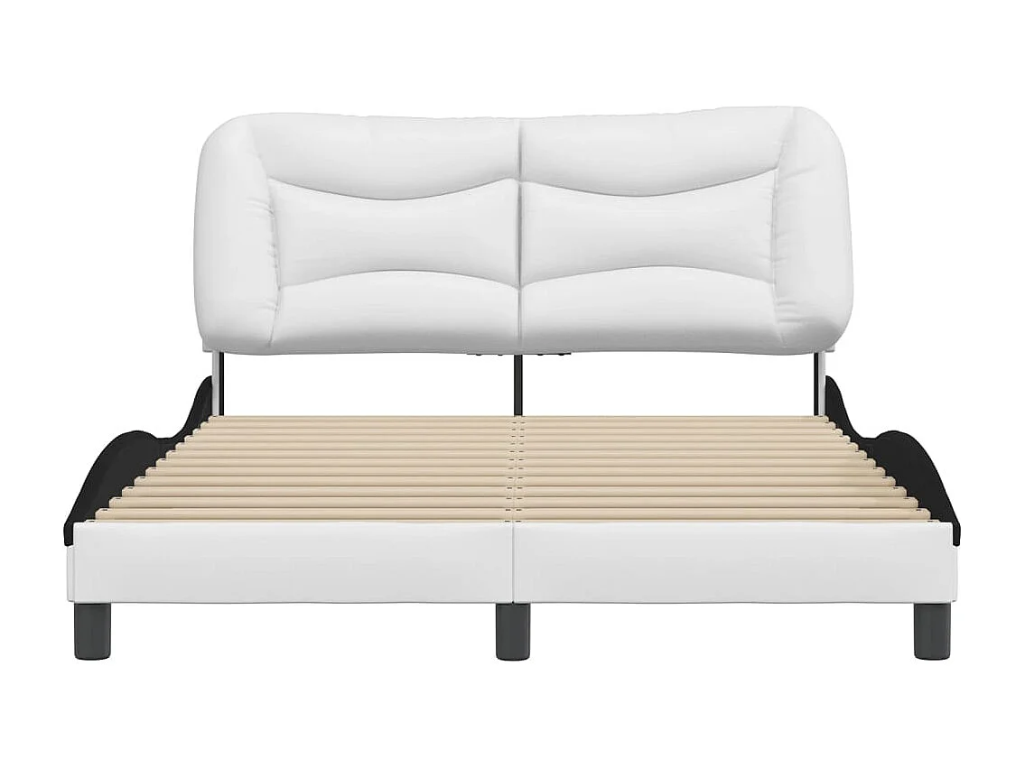Struttura letto senza materasso bianco e nero 140x200 cm ecopelle