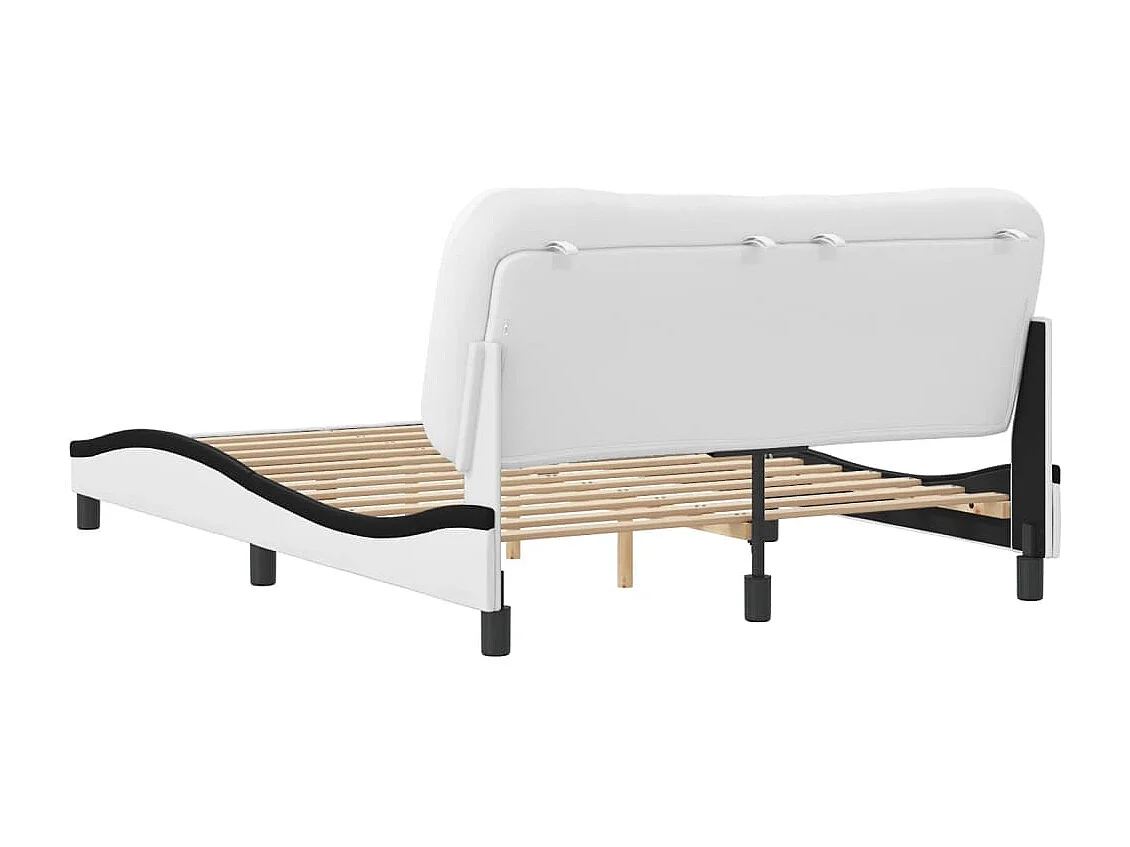 Struttura letto senza materasso bianco e nero 140x200 cm ecopelle