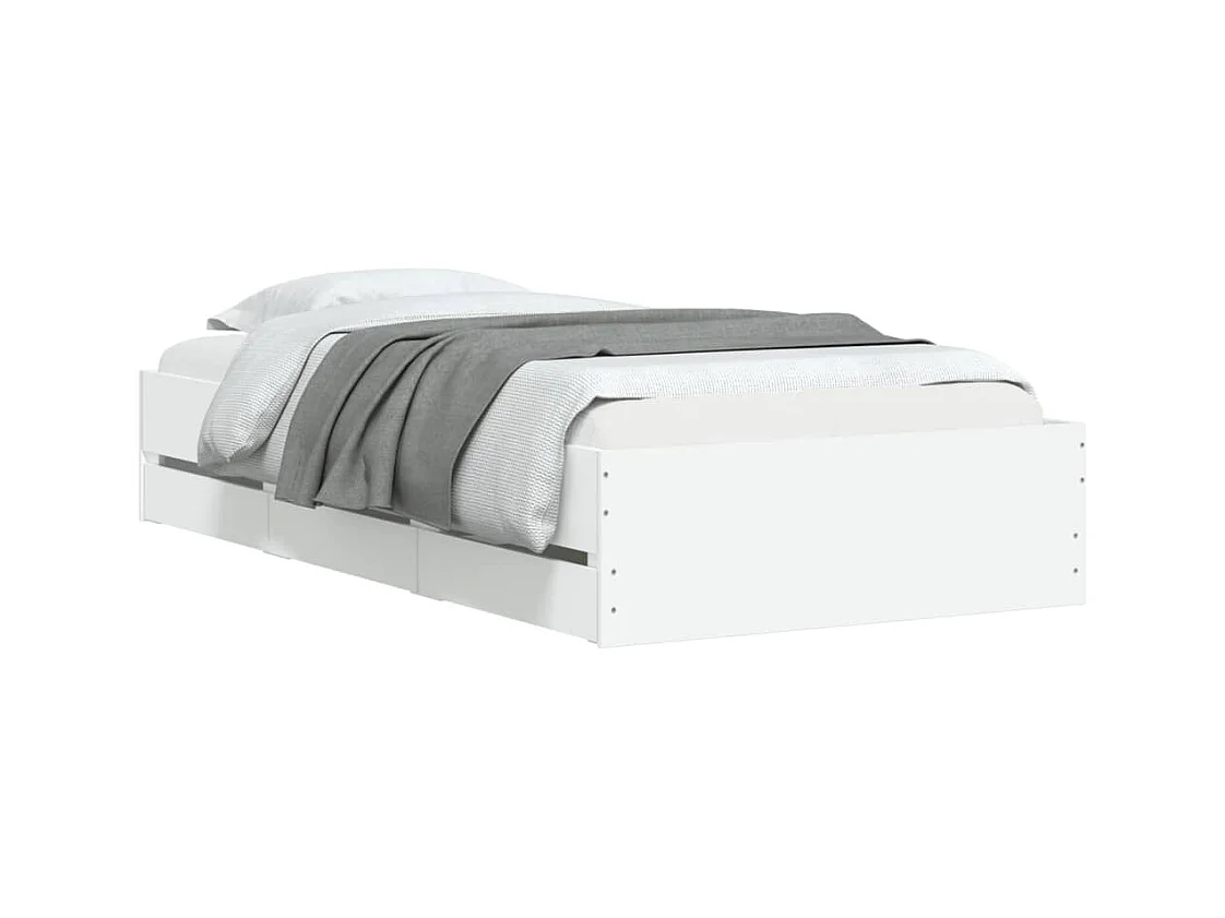 Bedframe met lades zonder matras wit 90x200 cm
