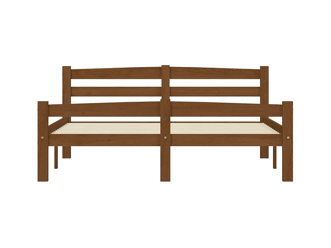 Estructura de cama sin colchón pino macizo marrón miel 140x200 cm