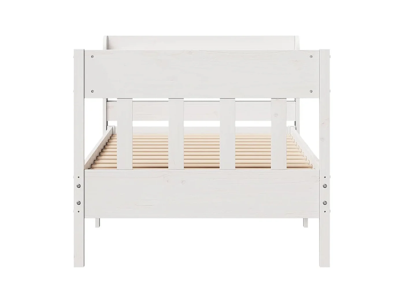 Struttura letto senza materasso bianco 75x190 cm in legno massello di pino