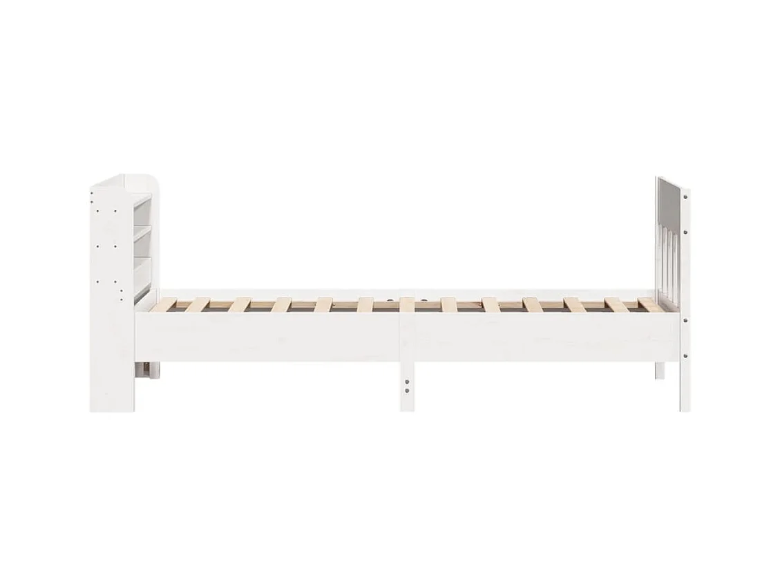 Struttura letto senza materasso bianco 75x190 cm in legno massello di pino