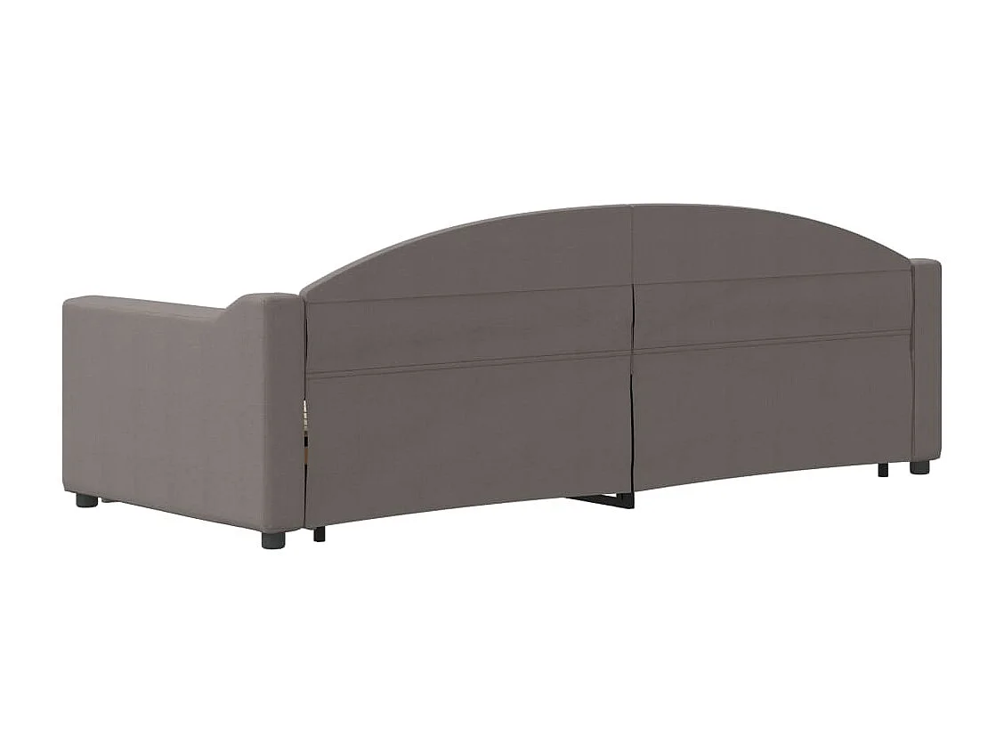 Lit de jour avec gigogne et tiroirs sans matelas taupe 80x200cm