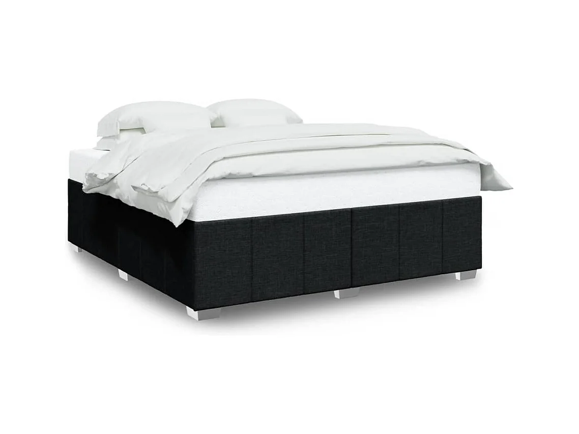 Struttura letto senza materasso tessuto nero 200x200 cm