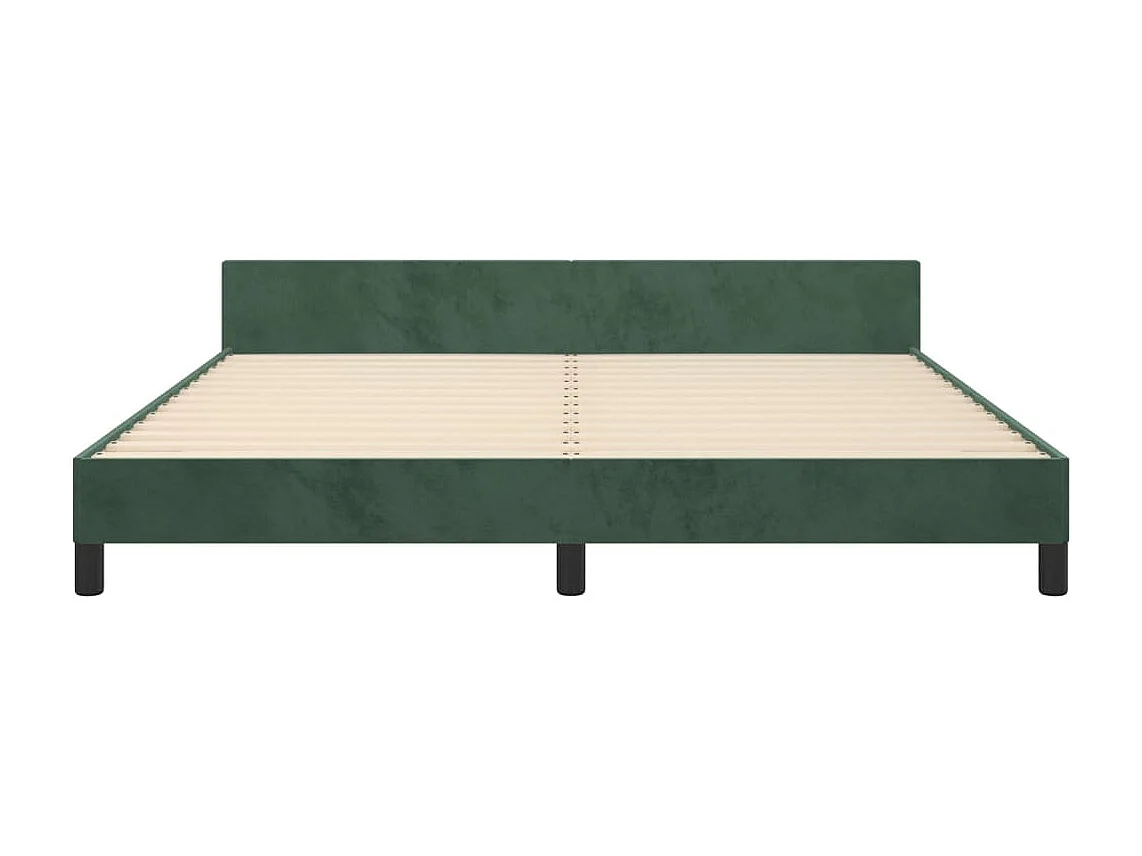 Donkergroen fluwelen bedframe zonder matras