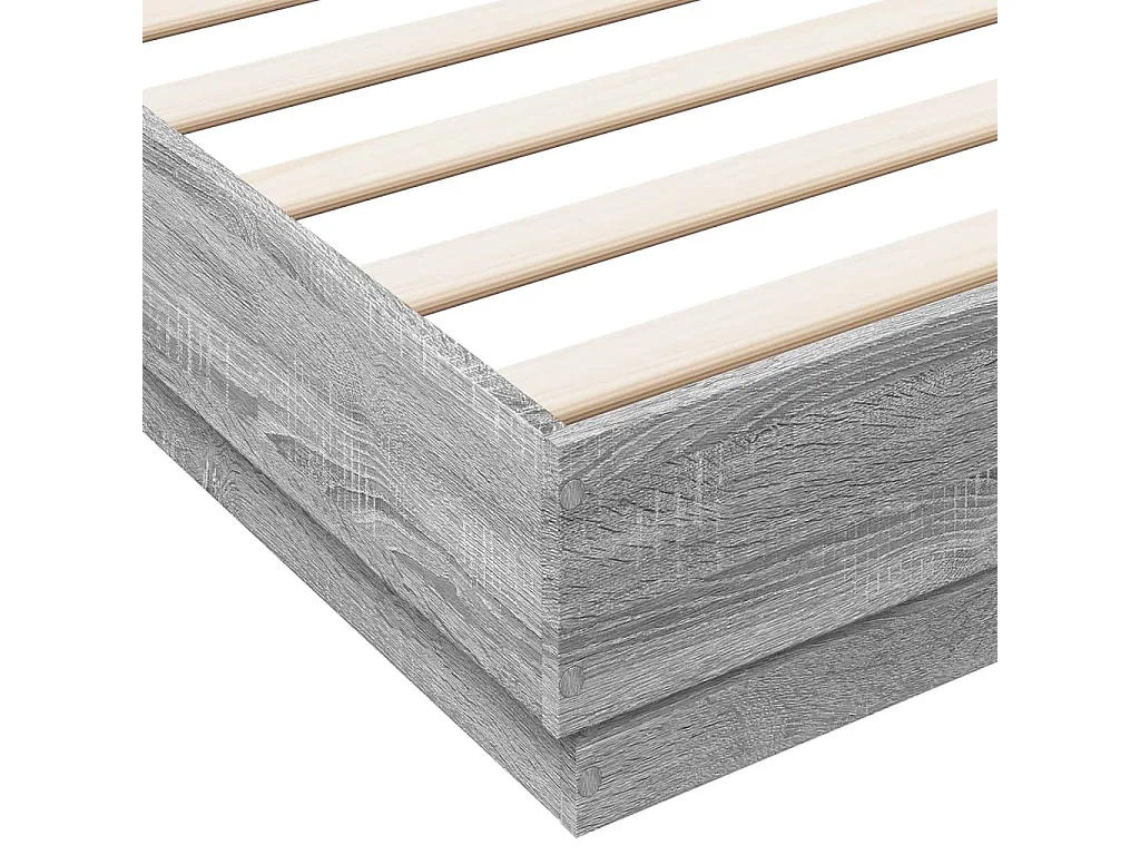 Estructura de cama con LED sin colchón Sonoma gris 180x200 cm