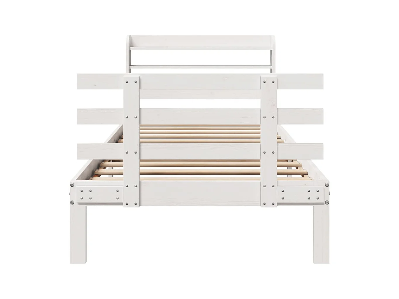 Estructura de cama con cabecero sin colchón blanco 100x200 cm