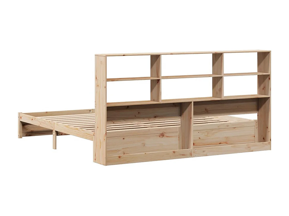 Letto a libreria senza materasso 180x200 cm in legno massello di pino