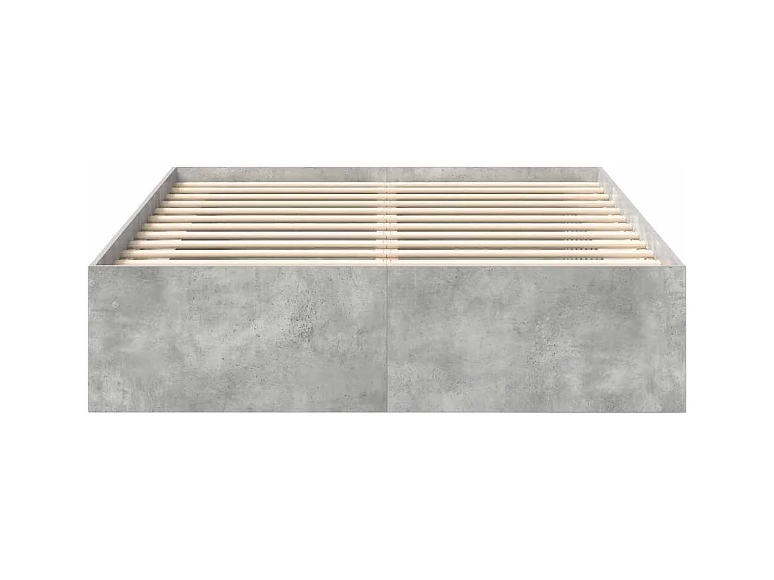 Estructura de cama gris hormigón sin colchón 160x200 cm