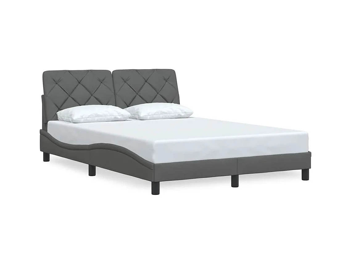 Bedframe zonder matras donkergrijs 120x200 cm stof