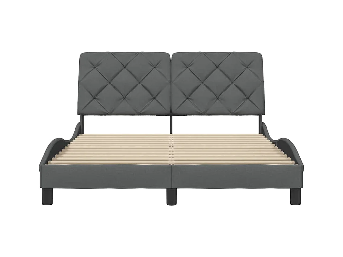 Bedframe zonder matras donkergrijs 120x200 cm stof