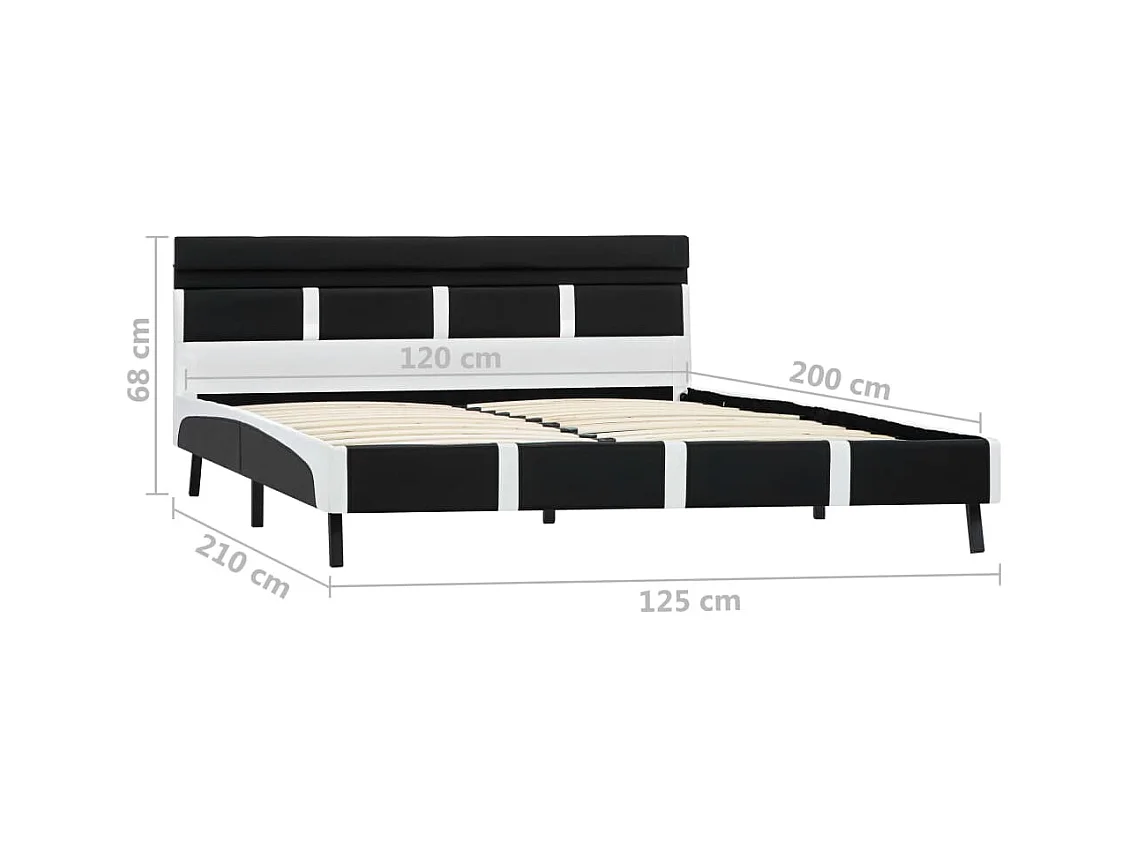 Bedframe met LED zonder matras zwart 120x200 cm