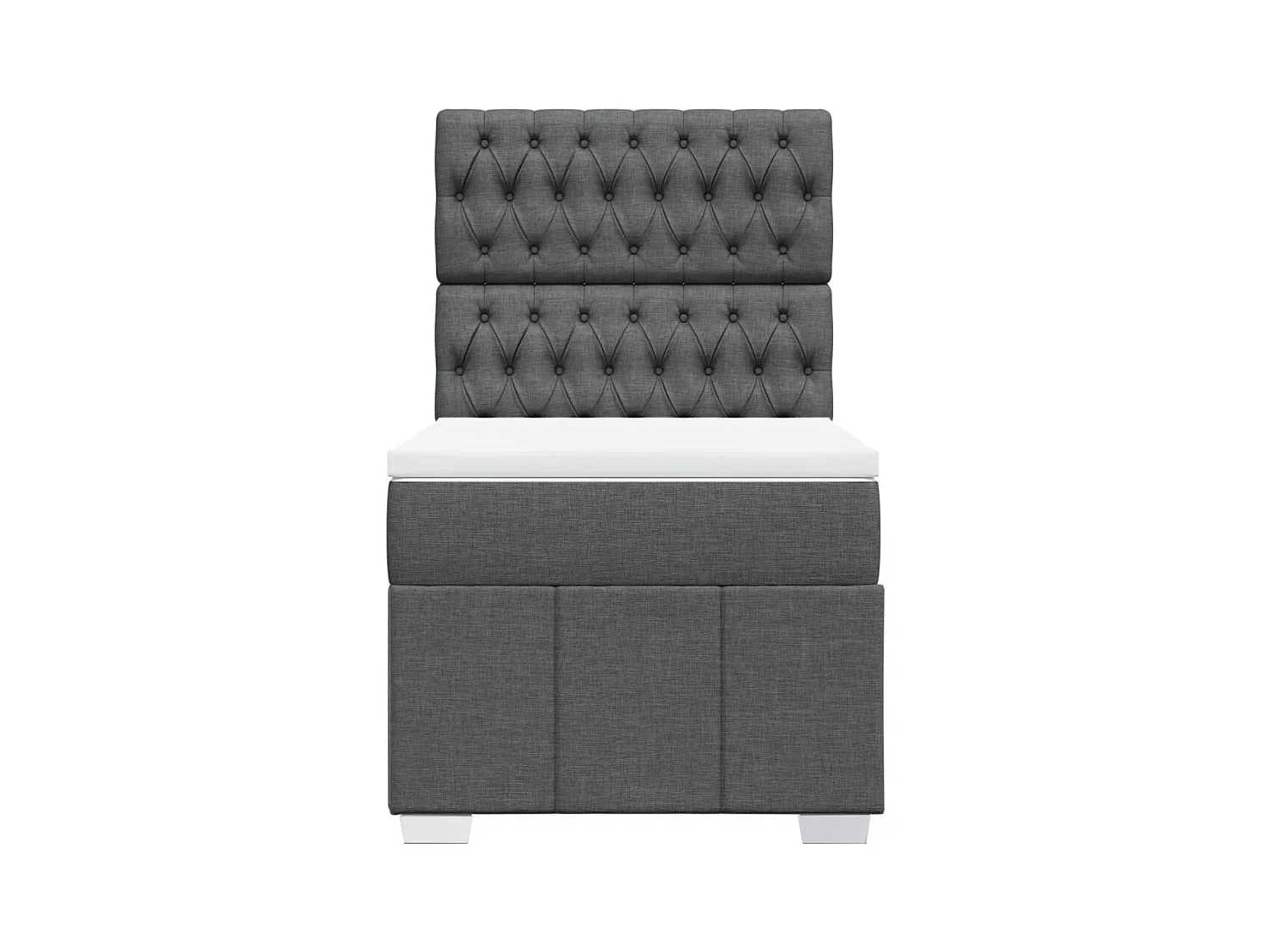 Sommier à lattes de lit et matelas Gris foncé 90x190 cm Tissu