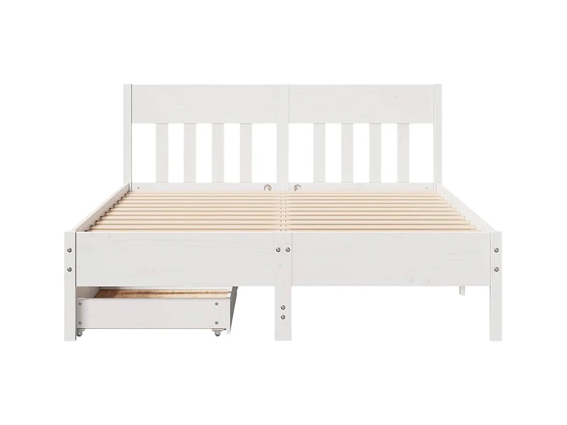 Bedframe zonder matras wit 160x200 cm massief grenenhout