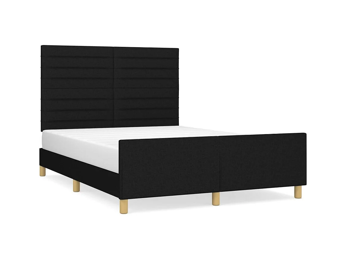 Cadre de lit sans matelas noir 140x200 cm tissu