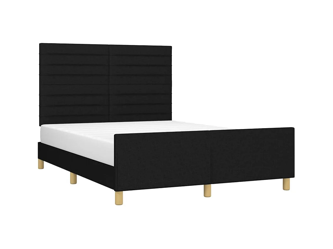 Cadre de lit sans matelas noir 140x200 cm tissu