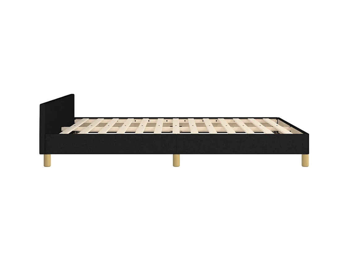 Cadre de lit sans matelas noir 140x200 cm tissu