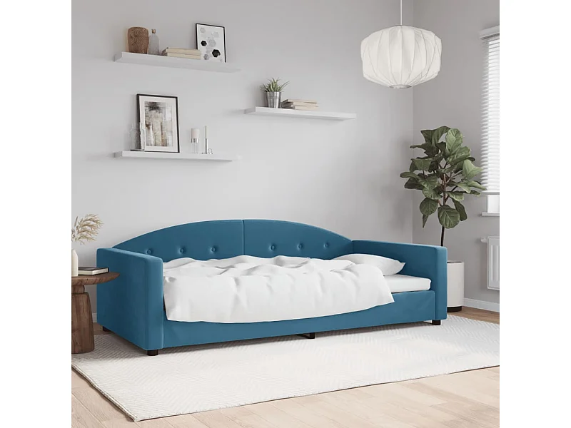 Lit de repos sans matelas bleu 100x200 cm velours