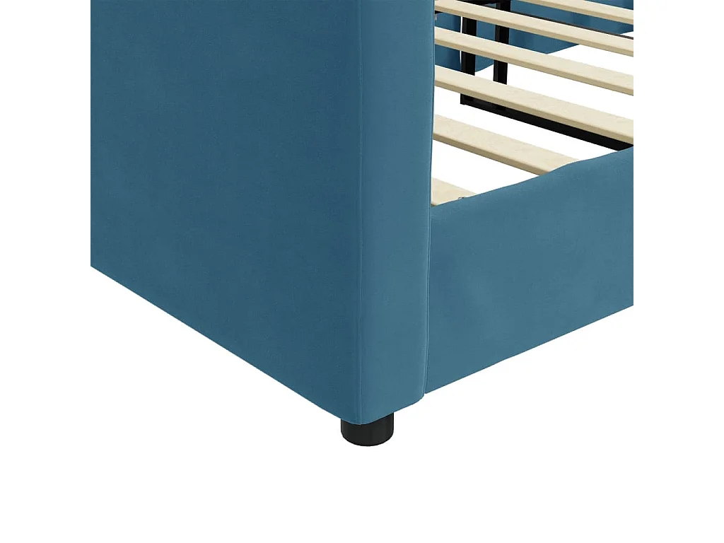 Lit de repos sans matelas bleu 100x200 cm velours