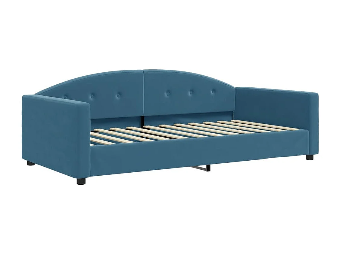 Lit de repos sans matelas bleu 100x200 cm velours