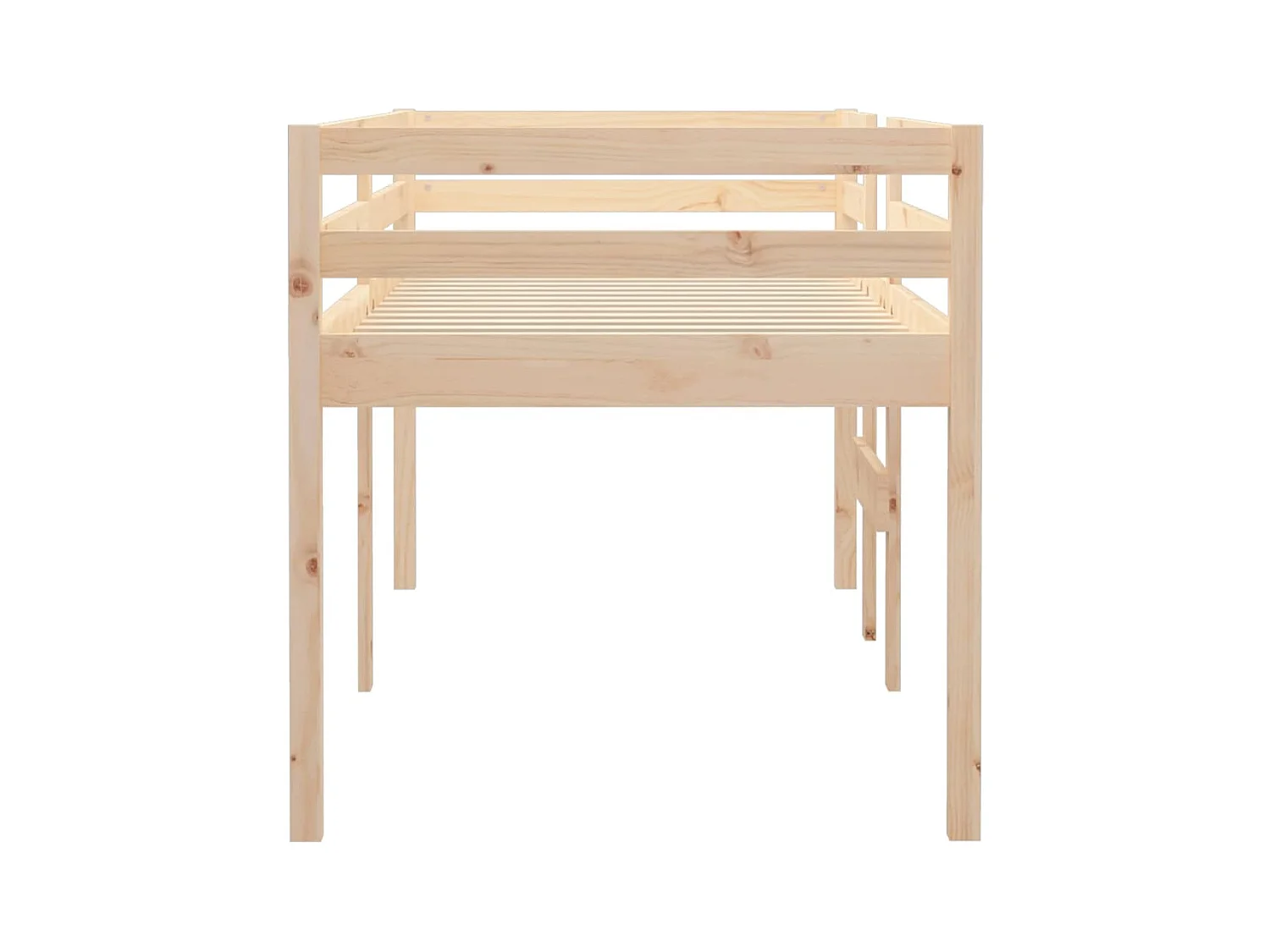 Letto alto senza materasso 90x190 cm in legno massello di pino