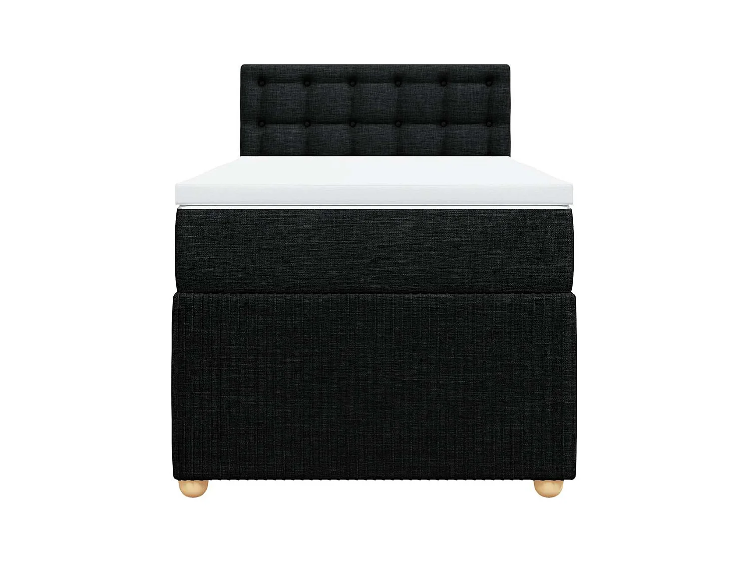 Lattenbodem met matras Zwart 100x200 cm Stof