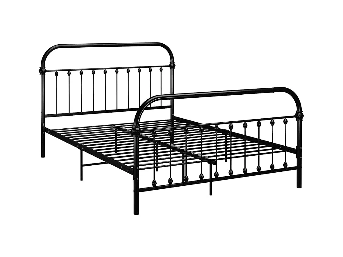 Estructura de cama sin colchón ni cabecero de metal negro 140x200 cm
