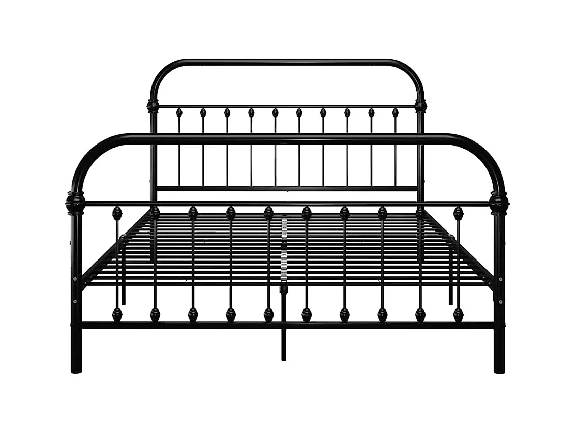 Estructura de cama sin colchón ni cabecero de metal negro 140x200 cm