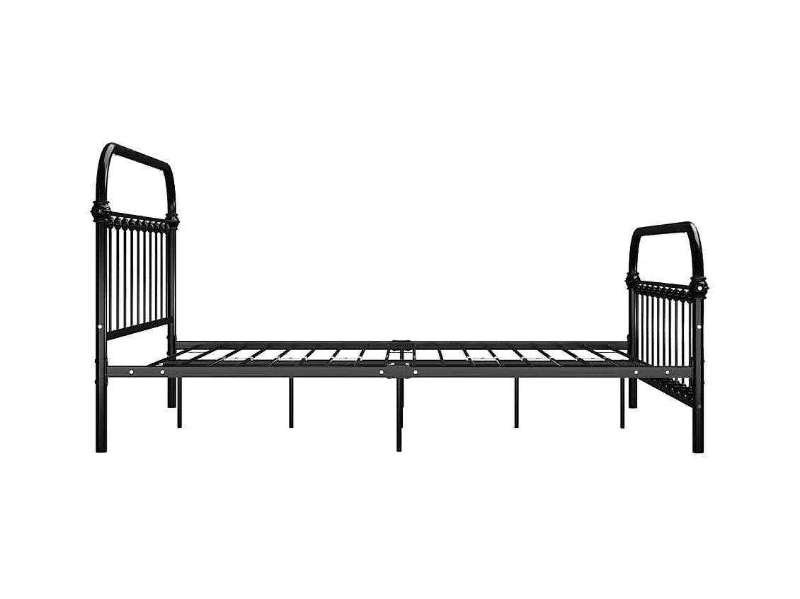 Estructura de cama sin colchón ni cabecero de metal negro 140x200 cm