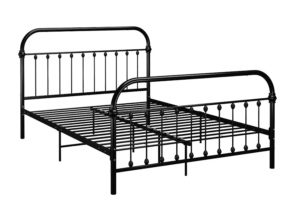 Bedframe zonder matras en hoofdbord zwart 140x200 cm metaal