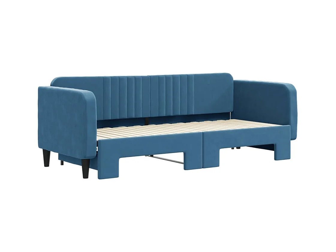 Divano letto con letto estraibile senza materasso blu 80x200 cm