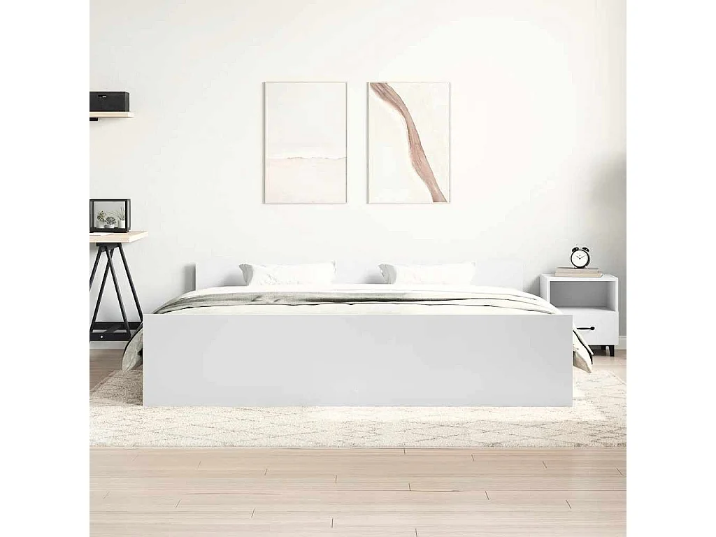 Cadre de lit sans matelas blanc 160x200 cm